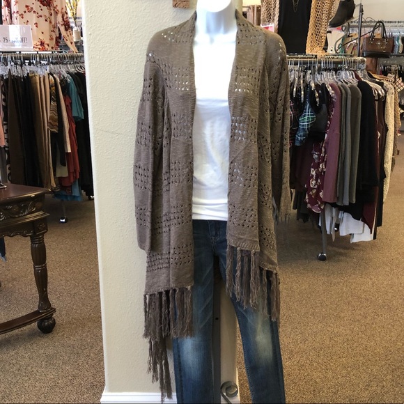 New Tan Crochet Cardigan - Picture 1 of 5
